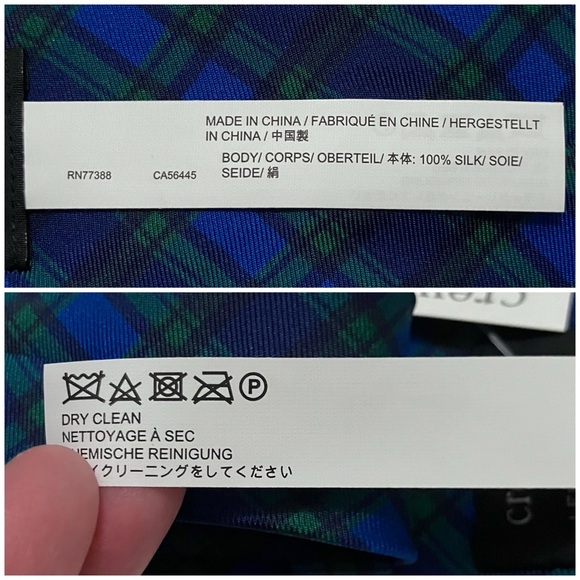 NWT Crewcuts Black Watch Tartan Tie, Silk Plaid Preppy 42” Kids Boy Blue Green - Picture 11 of 13